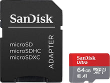 Cargar imagen en el visor de la galería, Sandisk 64GB adaptador y tarjeta
