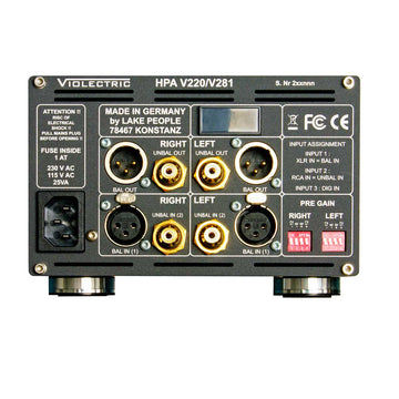 Vioelectric HPA V220 conexiones trasera